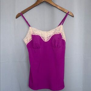 Rodarte Fuchsia Camisole with Cream Lace Feminine Y2K